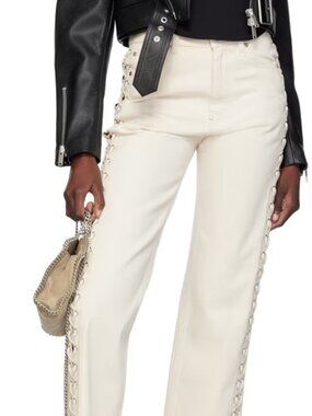 Stella McCartney Cream Lace-Up Jeans 27